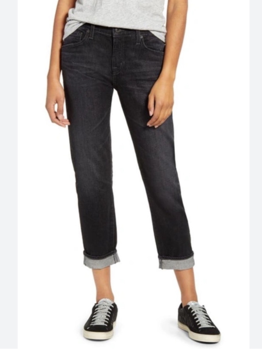 AG Ex-Boyfriend Slim Boyfriend Jean 5 Years Reserves Black Denim Women’s Size 27
